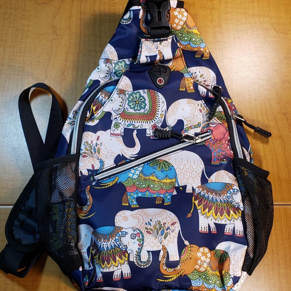 Mosiso Sling Crossbody Bag, Cute Elephant Print